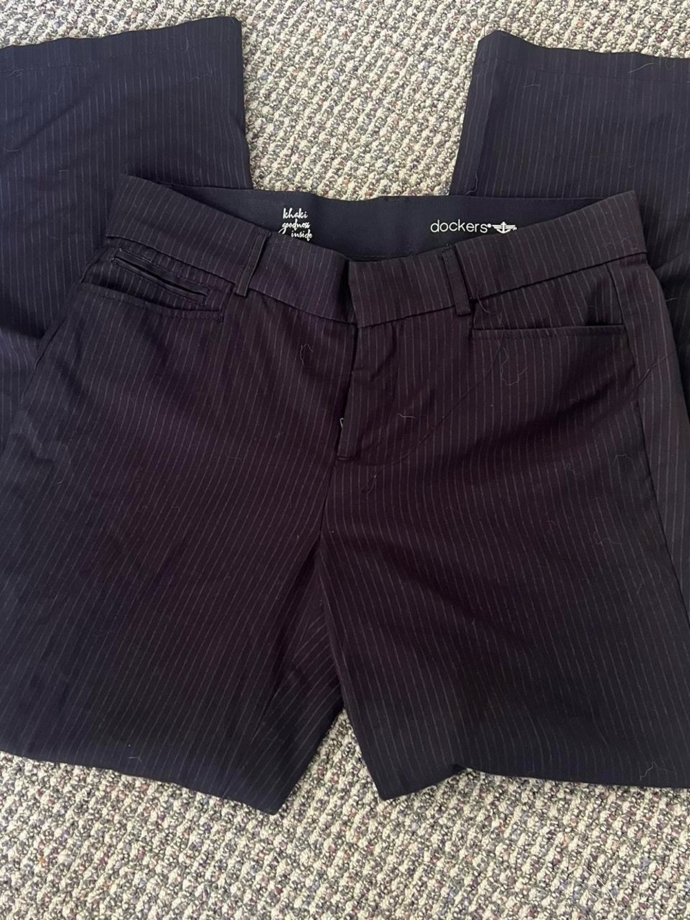Y2K Low Rise Dockers Women’s Black Pinstripe Flare Pants